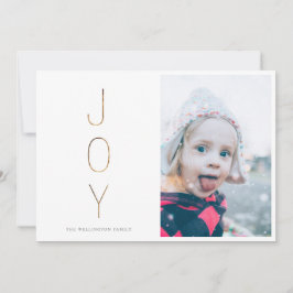 Golden JOY Modern Foto Holiday Card Feiertagskarte