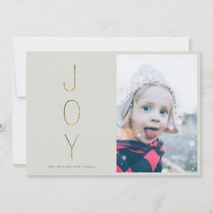 Golden JOY Modern Foto Holiday Card   Feiertagskarte