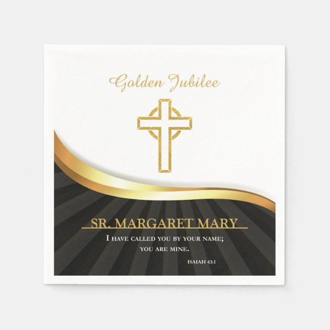 Golden Jubilee of Religious Life, 50 Jahre Serviette (Vorderseite)
