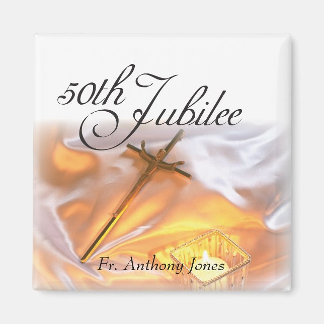 Golden Jubilee Religious Life, Candle Cross Candle Magnet (Vorne)