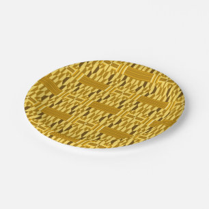 Golden Kente Musterpapierplatte Pappteller