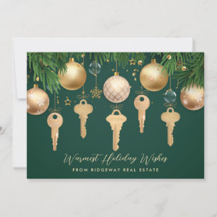 Golden Keys Immobilien Weihnachtskarte Feiertagskarte