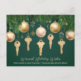 Golden Keys Real Anwesen Weihnachtskarte Feiertagspostkarte