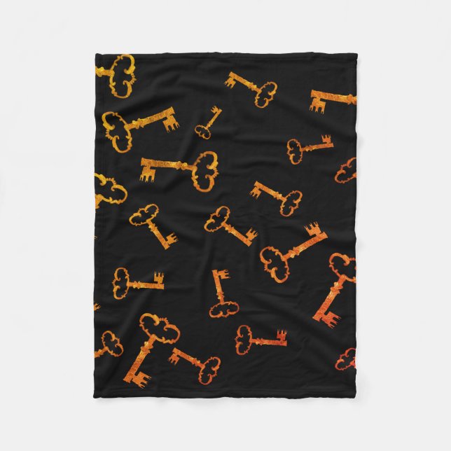 Golden Keys, Vintag Keys Fleece Blanket (Vorderseite)