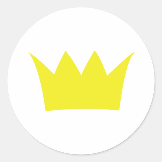 Golden King Crown Runder Aufkleber (Vorderseite)