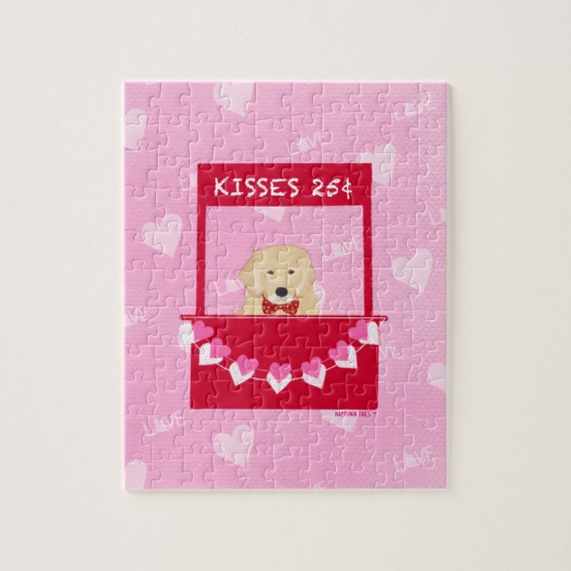 Golden Kissing Booth Valentines Jigsaw Puzzle (Vertikal)