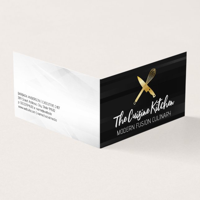 Golden Koch Knife Whisky Logo Visitenkarten (Vorderseite)