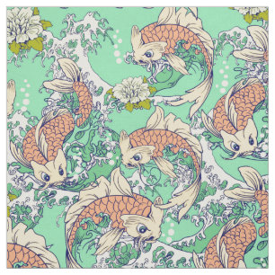 Golden Koi Fisch Stoff