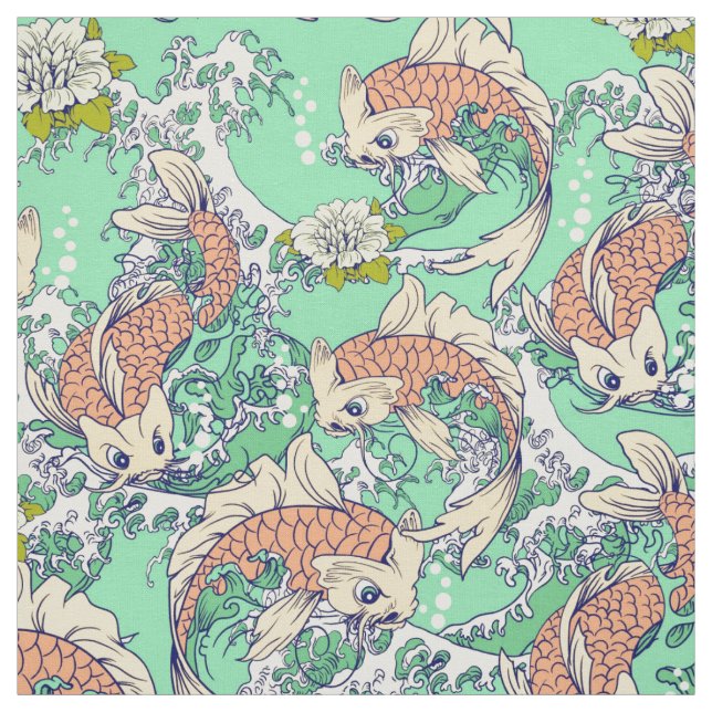Golden Koi Fisch Stoff (Muster)