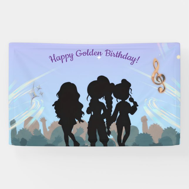 Golden KPOP birthday  Banner (Horizontal)