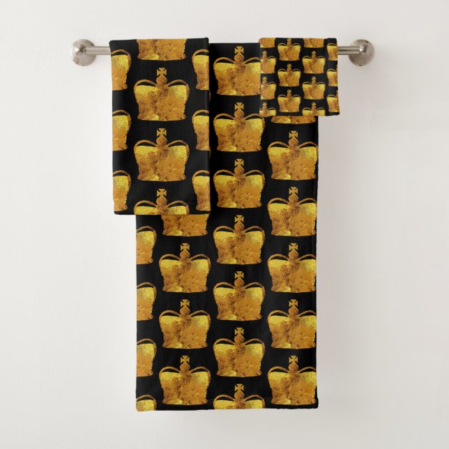 Golden Kronen Badezimmer Handtuch Set (Insitu)