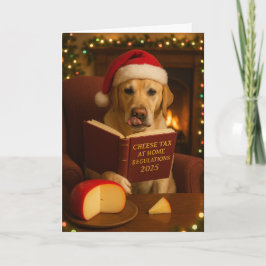 Golden Labrador 'Cheese Tax' Christmas card Feiertagskarte