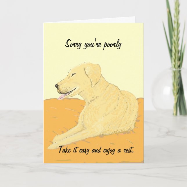 Golden Labrador Get Well Card Karte (Vorderseite)