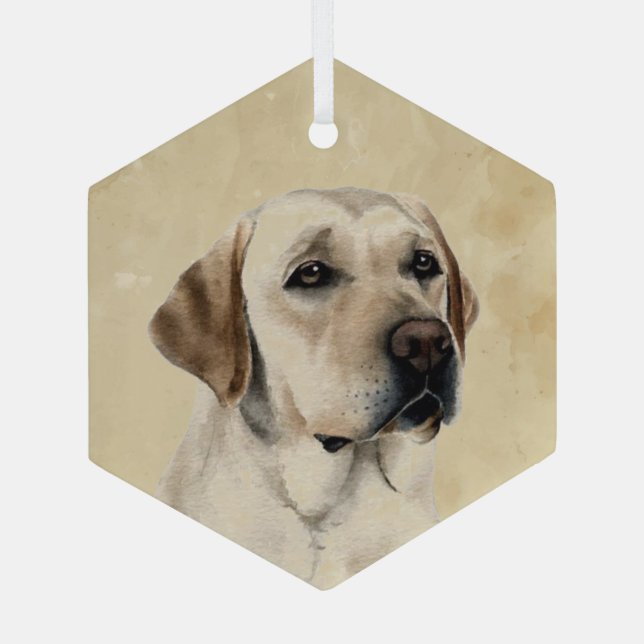 Golden Labrador Hund Fisch Ornament Aus Glas (Rückseite)
