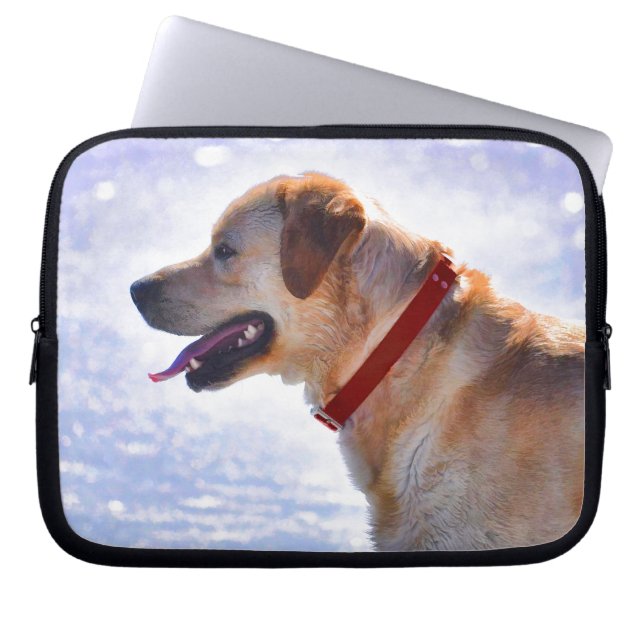 Golden Labrador Retriever Dog-Lover Geschenk Laptopschutzhülle (Vorderseite)