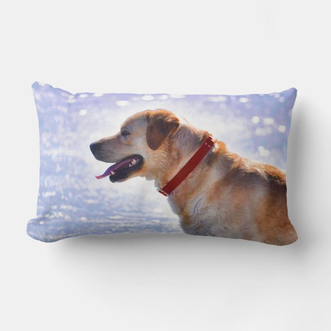 Golden Labrador Retriever Dog-Lover Geschenk Lendenkissen (Vorderseite)