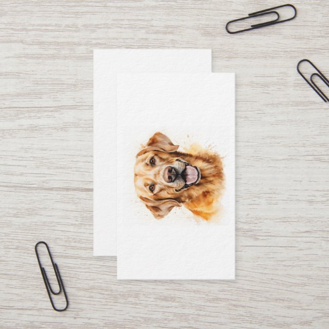 Golden Labrador Retriever Dog Visitenkarte (Vorderseite/Rückseite Beispiel)