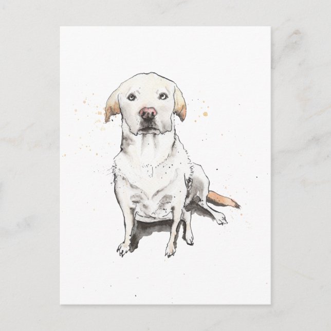 Golden Labrador Retriever niedlicher lustiger Hund Postkarte (Vorderseite)