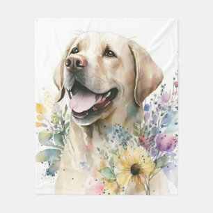 Golden Labrador Retriever und Blume Fleecedecke