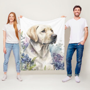Golden Labrador Retriever und Blume Fleecedecke