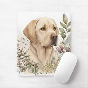Golden Labrador Retriever und Blume Mousepad
