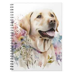 Golden Labrador Retriever und Blume Notizblock