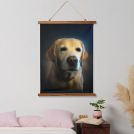 Golden Labrador Wandteppich Mit Holzrahmen