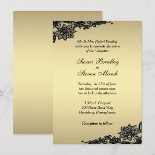 Golden Lace Wedding Einladung