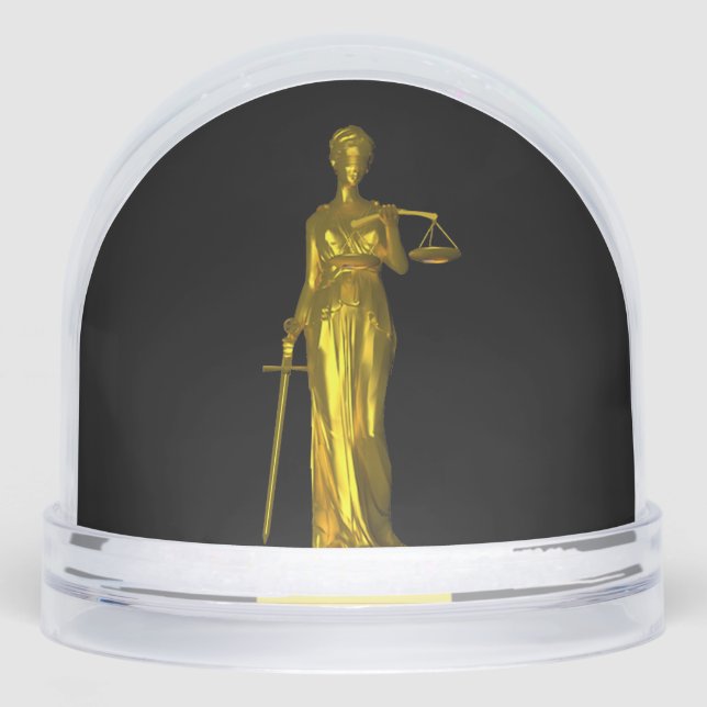 Golden Lady Justice auf Black Schneekugeln (Vorderseite)