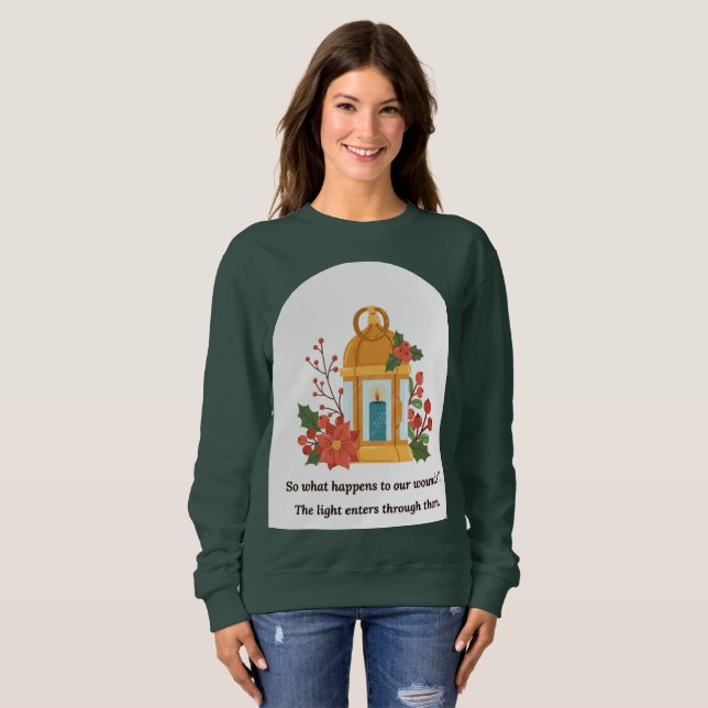 Golden Lantern | Healing Light & Spiritual Hope Sweatshirt (Vorne ganz)