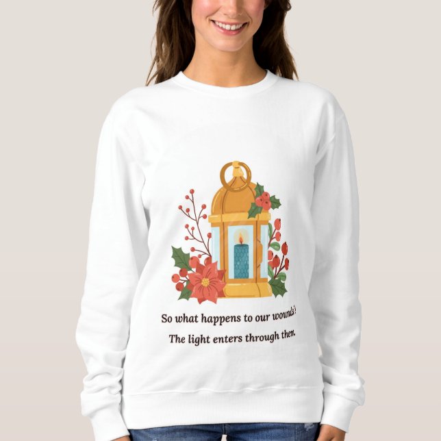 Golden Lantern | Healing Light & Spiritual Hope Sweatshirt (Vorderseite)