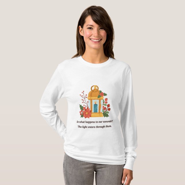 Golden Lantern | Healing Light & Spiritual Hope T-Shirt (Vorne ganz)