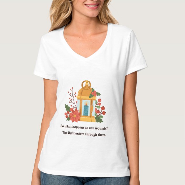 Golden Lantern | Healing Light & Spiritual Hope T-Shirt (Vorderseite)