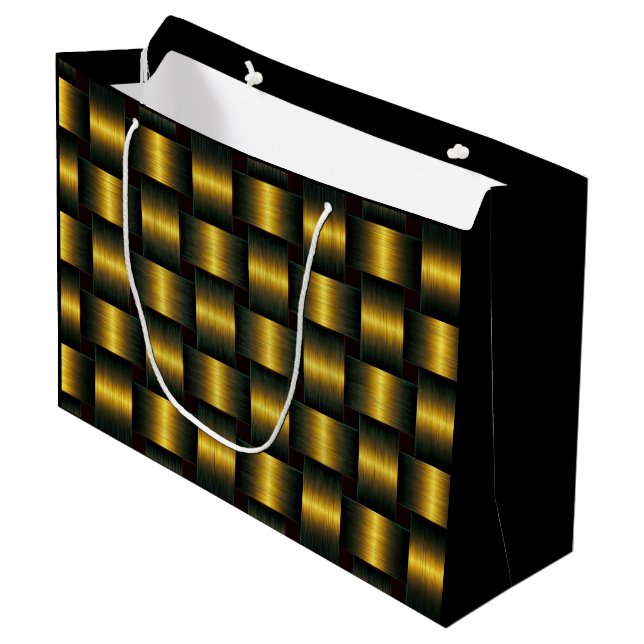 Golden Lattice Geschenktasche Große Geschenktüte (Vorderseite Schrägansicht)