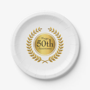 Golden Laurel Wreath 50. Jahrtausend Pappteller
