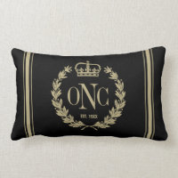 Golden Laurel Wreath Mit Monogramm Logo Kissen