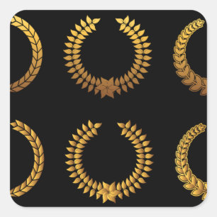 Golden Laurel Wreaths Stickers