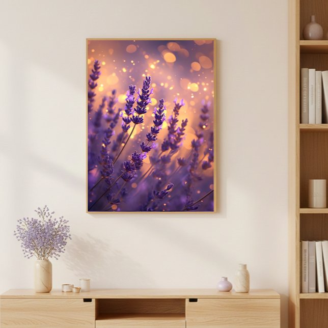 Golden Lavender Field Wall Art Print Poster (Von Creator hochgeladen)