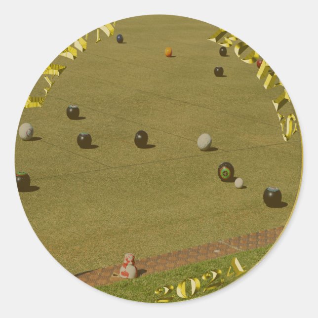 Golden Lawn Bowls 2024 Coin, Runder Aufkleber (Vorderseite)