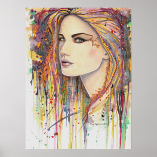 Golden Leaf Fantasy Kunst, Dichtung und Musik Poster