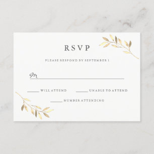 Golden Leaf Garden Wedding UAWG RSVP Karte