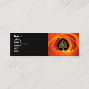 GOLDEN LEAF IN ORANGE FRAKTAL WIRBEL MINI VISITENKARTE