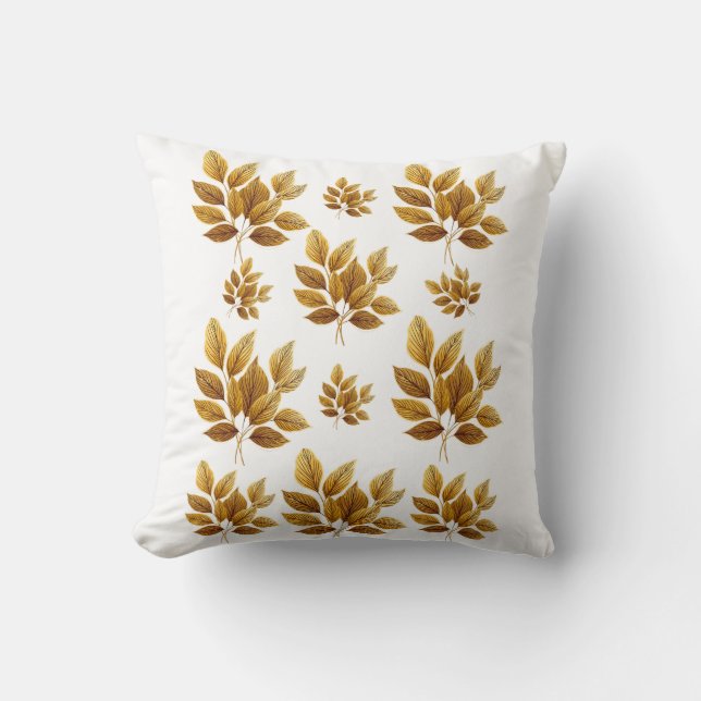 Golden Leaf Luxury Kissen (Vorderseite)