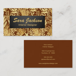 Golden Leaves and Grass Interior Design Artist  Visitenkarte