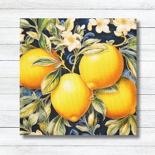 Golden Lemons Barock Mediterrane Leinwand