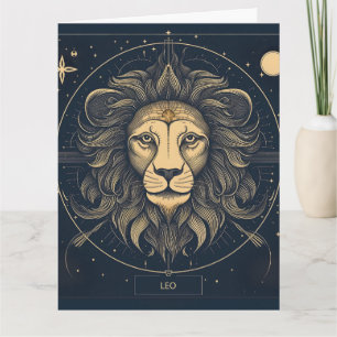 Golden Leo Zodiac Astrologie Design Karte