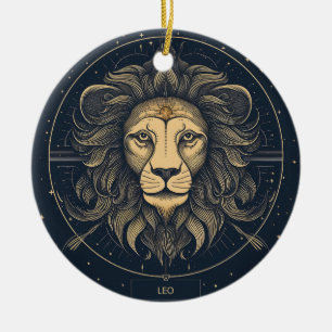 Golden Leo Zodiac Astrologie Design Keramik Ornament