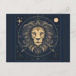 Golden Leo Zodiac Astrologie Design Postkarte
