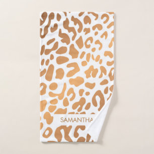 Golden Leopard Print Badhandtuch Set