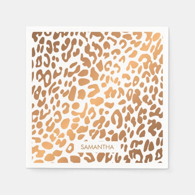 Golden Leopard Print Serviette (Vorderseite)